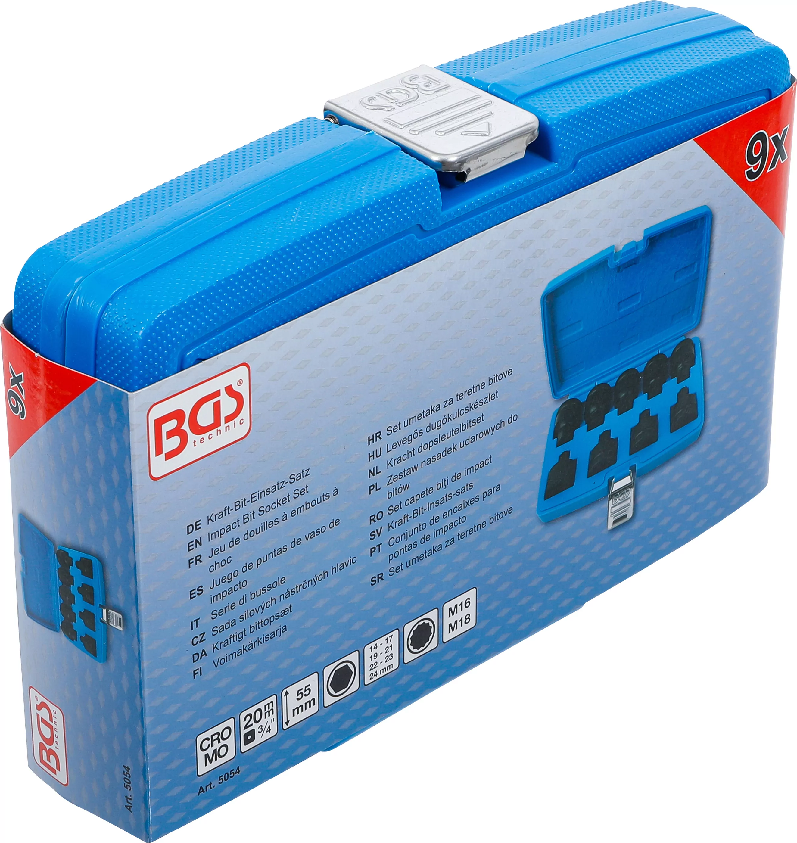 Kraft-Bit-Einsatz-Satz | Antrieb Innenvierkant 20 mm (3/4") | Innensechskant, Innenvielzahn (für XZN) | 9-tlg.