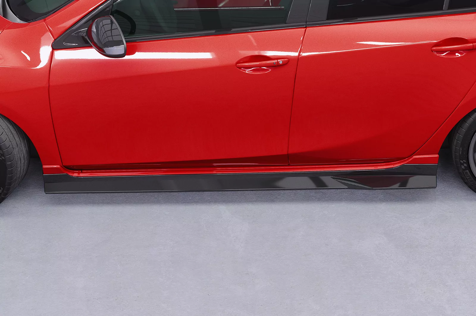 Seitenschweller für Mazda 3 (Typ BL) MPS SS563 Schwarz Strukturiert