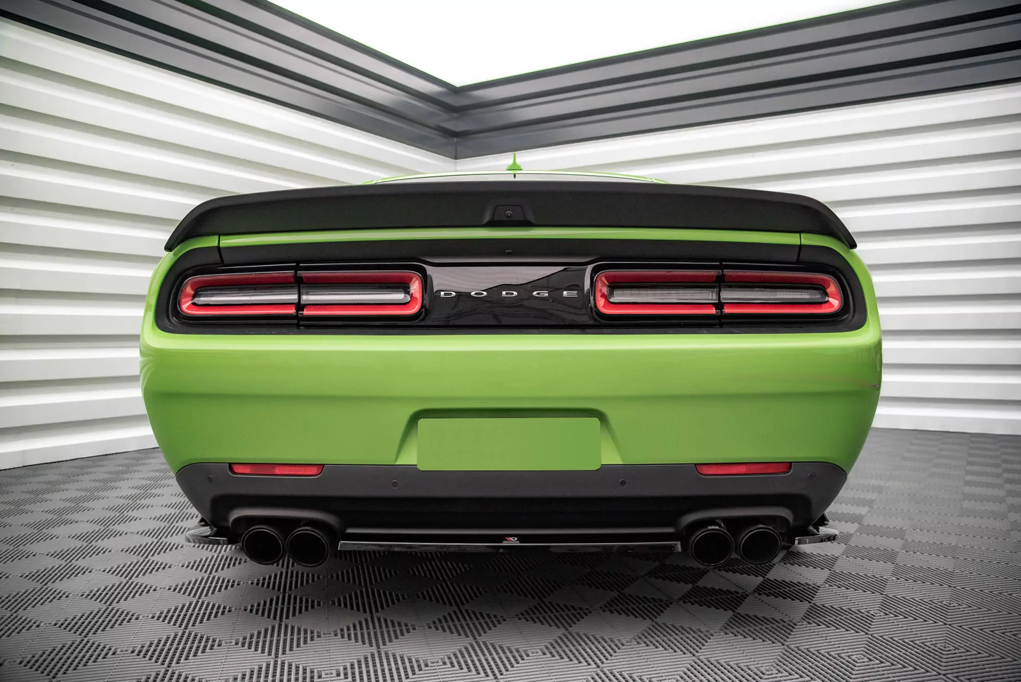 Mittlerer Diffusor Heck Ansatz Für Dodge Challenger SRT Hellcat Widebody Mk3 Schwarz Hochglanz