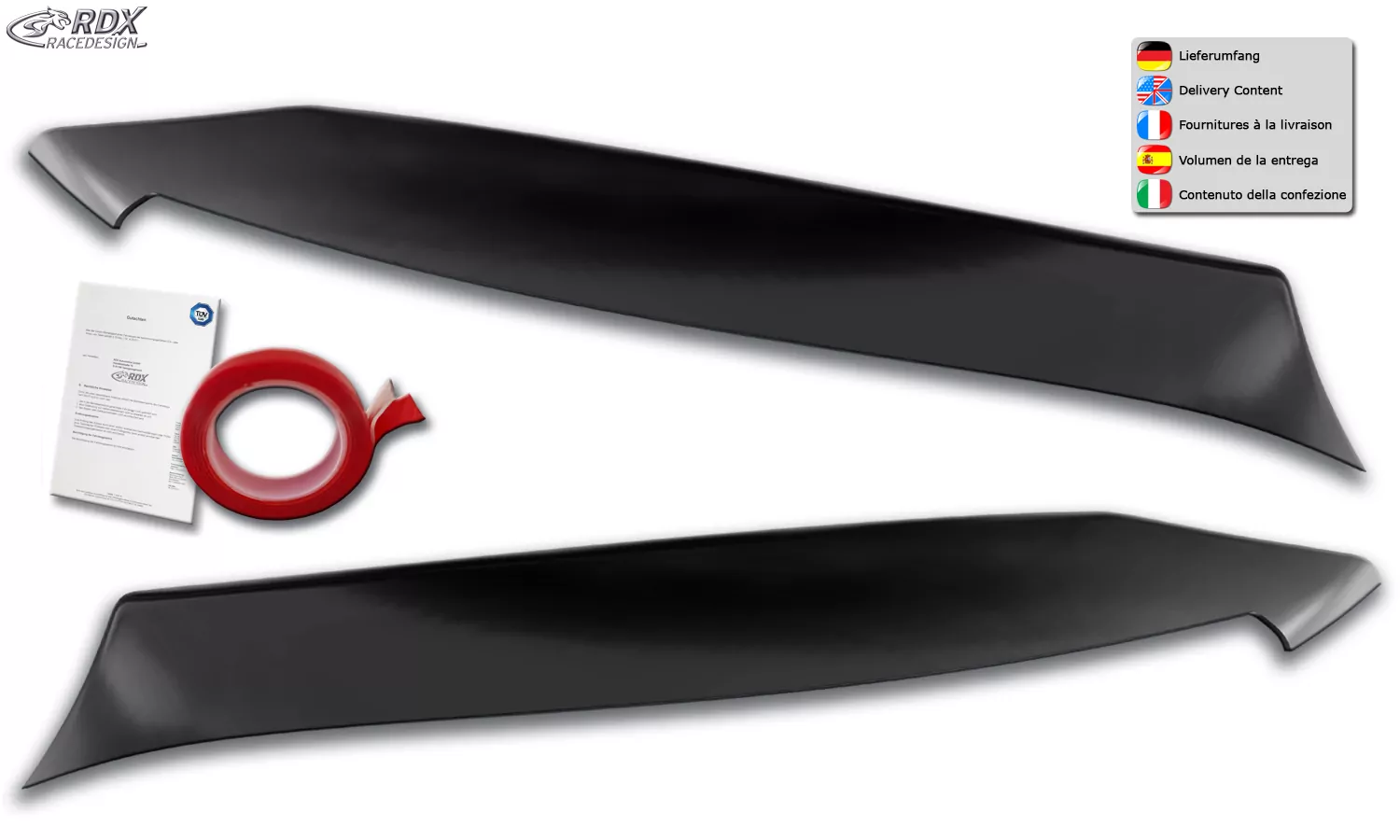 RDX Scheinwerferblenden für MERCEDES C-Klasse W205, S205, C205 (2014-2021) Böser Blick