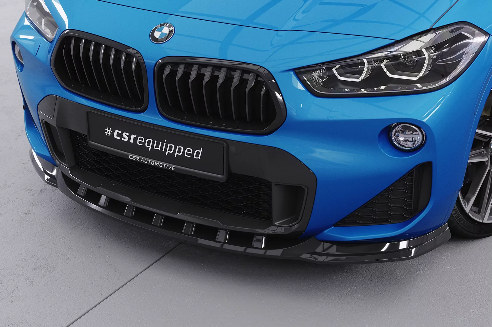 Cup-Spoilerlippe mit ABE für BMW X2 F39 M-Paket CSL574 Schwarz Strukturiert
