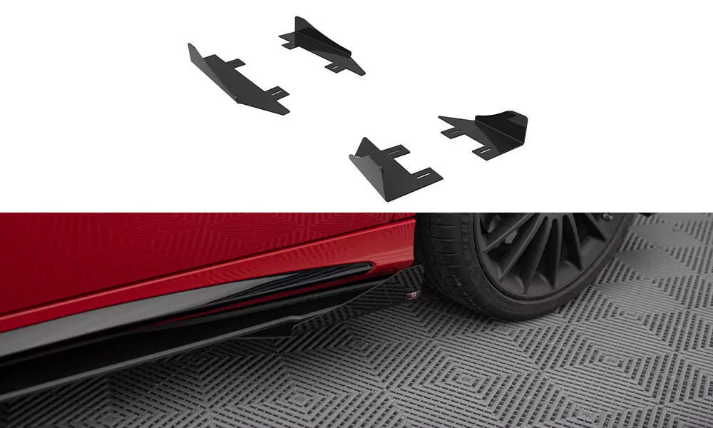 Seitenschweller Flaps Für Mercedes-Benz A 45 AMG W176 Facelift Schwarz Hochglanz