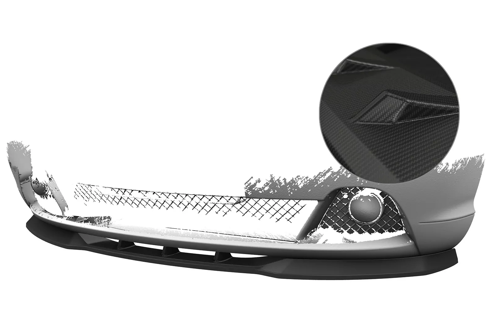 Cup-Spoilerlippe mit ABE für BMW 3er E46 Coupe / Cabrio CSL073-M Carbon Look (matt)