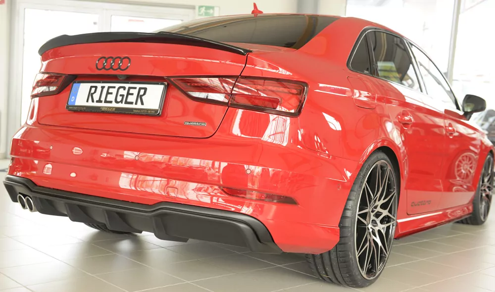 Rieger Heckeinsatz für Audi A3 (8V) - 5-tür. (Limousine 8VS) 09.16- (ab Facelift) carbon optik
