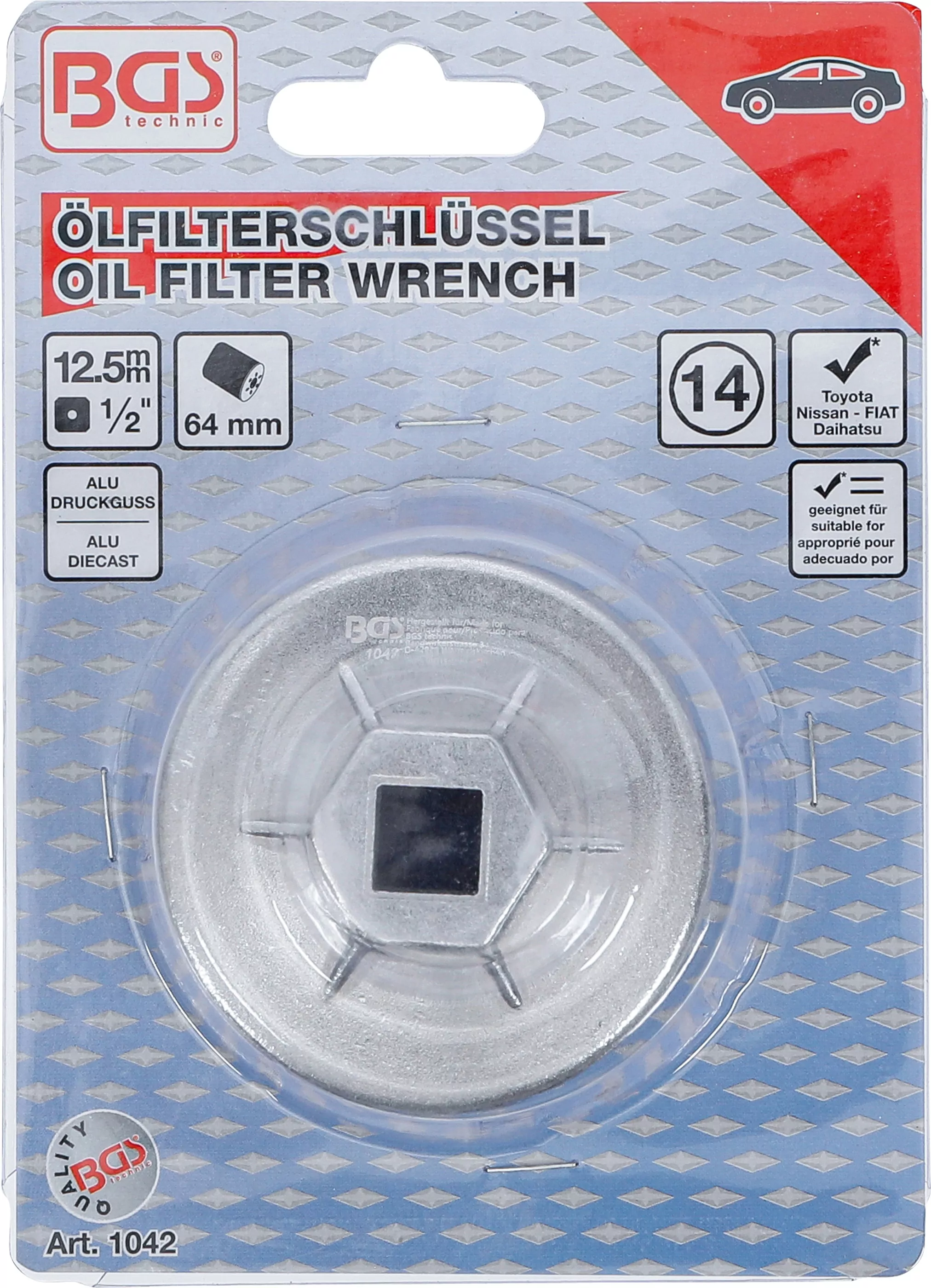 Ölfilterschlüssel | 14-kant | Ø 64 mm | für Daihatsu, Fiat, Nissan, Toyota