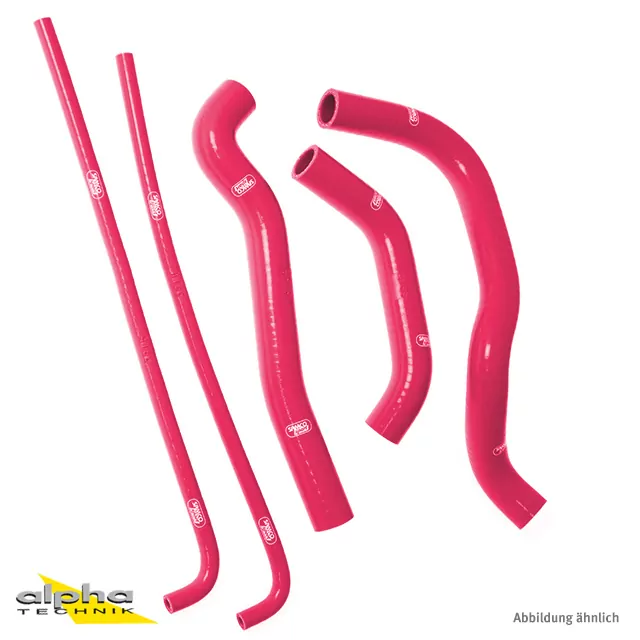 SAMCO SPORT Siliconschlauch Kit nur Kühlerschläuche ohne Überlauf rot für Kawasaki KLR650 Tengai Modelljahr 1987-2005