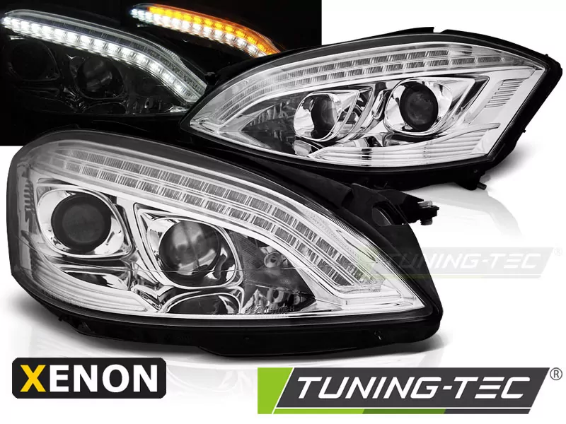 XENON HEADLIGHTS DAYLIGHT CHROME fits MERCEDES W221 05-09