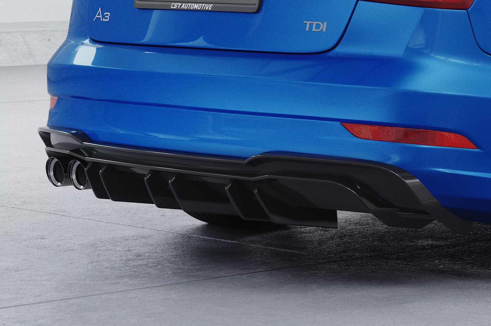 Heckansatz für Audi A3 8V S-Line Limo / Cabrio HA448 Schwarz Strukturiert