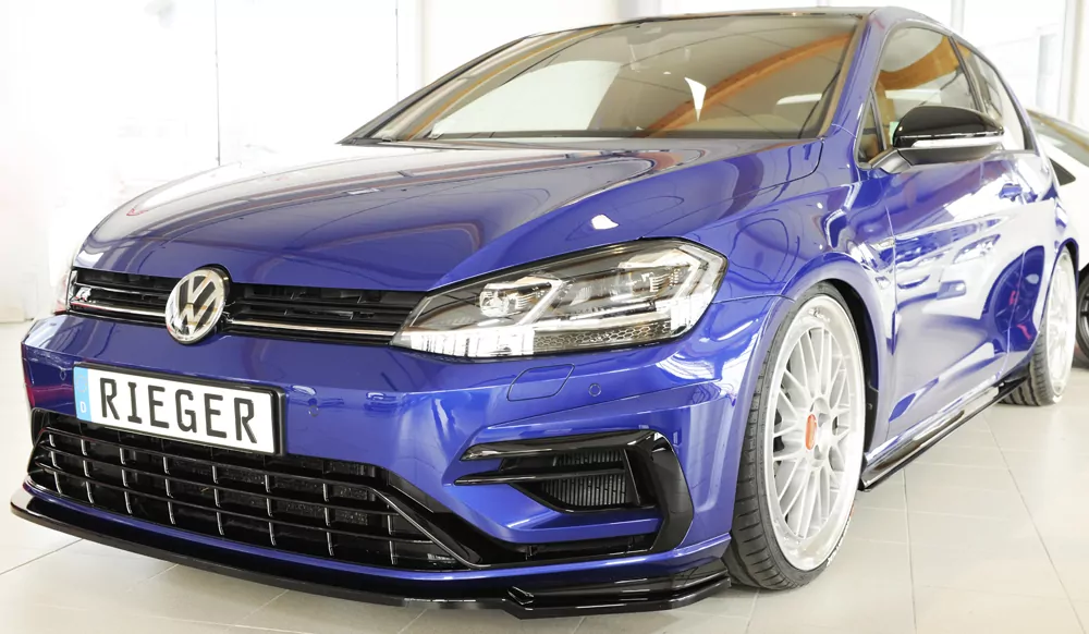 Rieger Spoilerschwert nur für R / R-Line für VW Golf 7 R | 5-tür. 02.17- (ab Facelift) für orig. Frontschürze