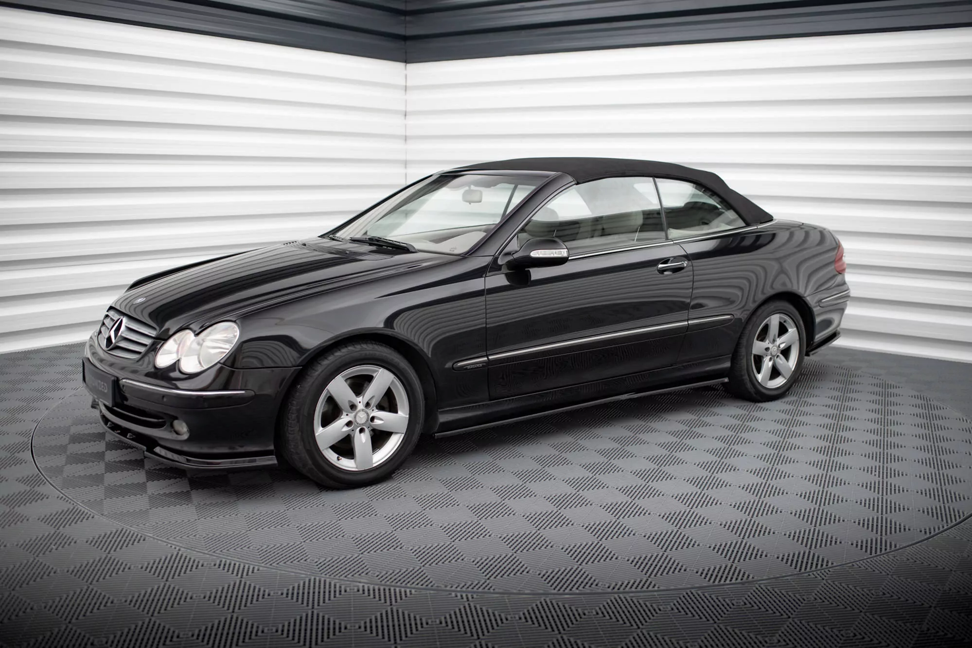 Seitenschweller Ansatz Für Mercedes-Benz CLK W209 Schwarz Hochglanz