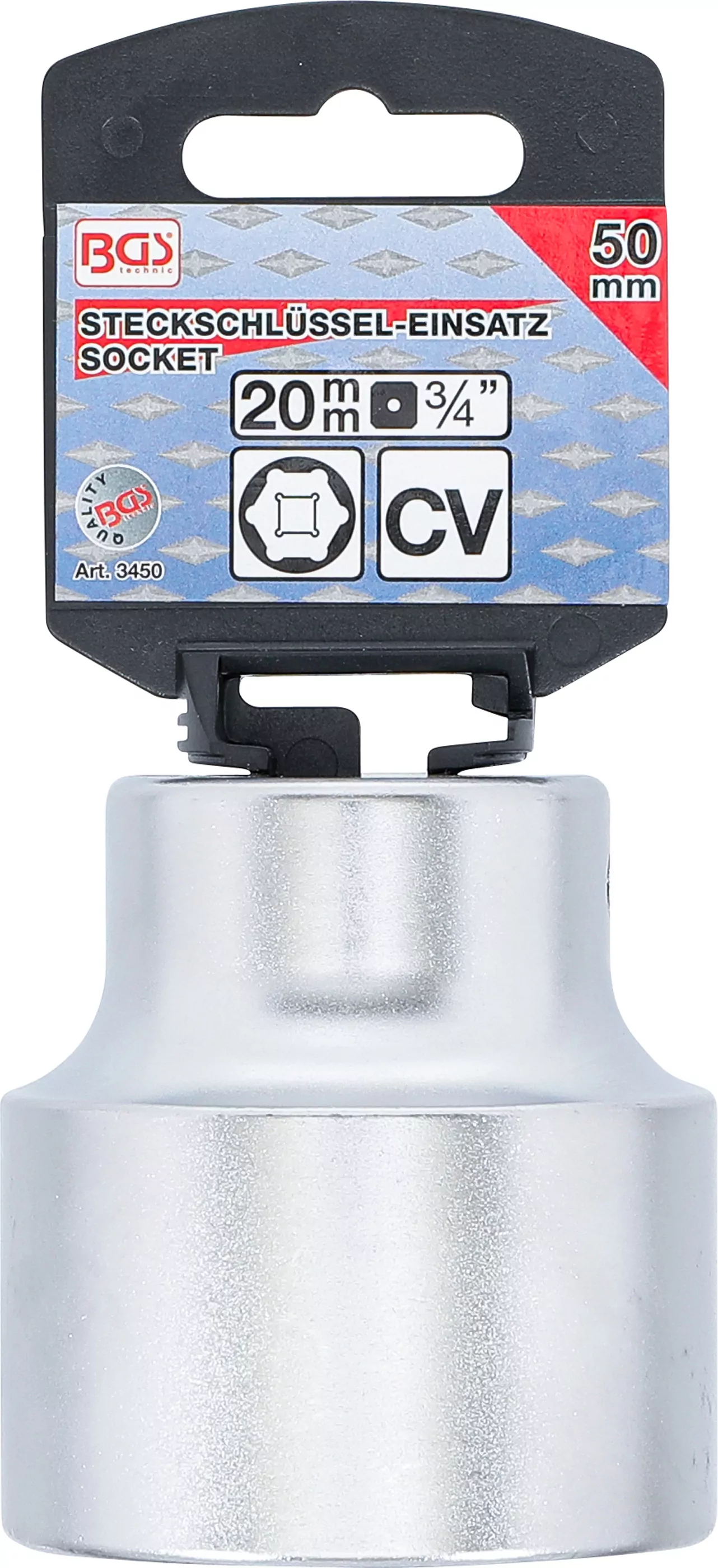 Steckschlüssel-Einsatz Sechskant | Antrieb Innenvierkant 20 mm (3/4") | SW 50 mm