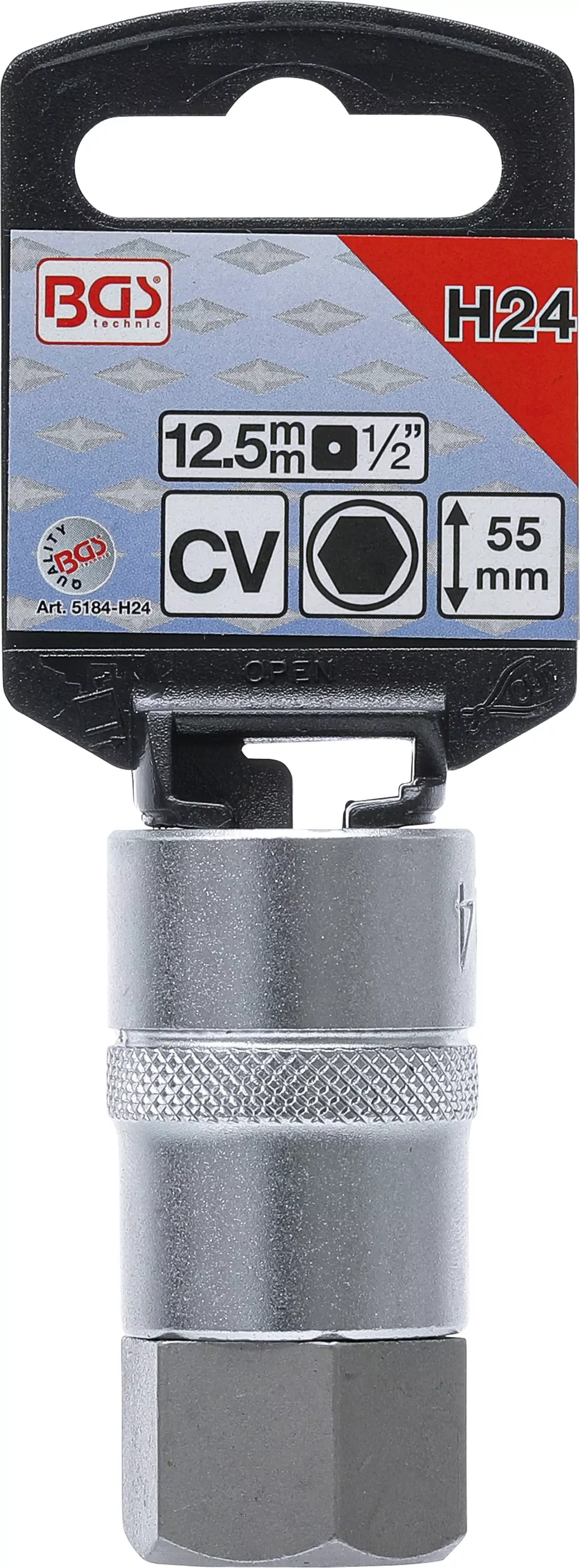 Bit-Einsatz | Antrieb Innenvierkant 12,5 mm (1/2") | Innensechskant 24 mm