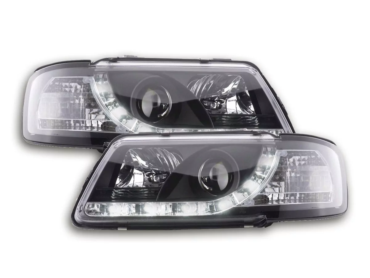 Scheinwerfer Set Daylight LED Tagfahrlicht Audi A3 Typ 8L Bj. 96-00 schwarz