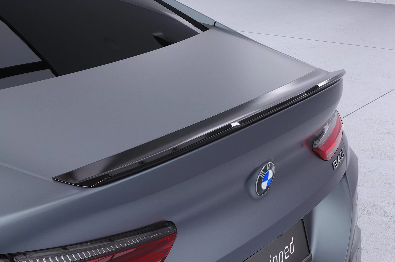 Heckflügel mit ABE für BMW 8er G16 Grand Coupe HF145 Schwarz Strukturiert