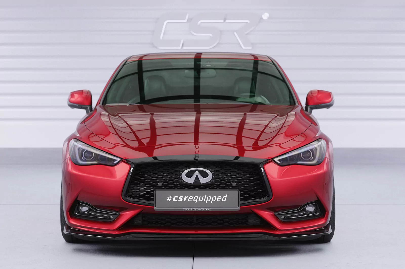 Cup-Spoilerlippe mit ABE für Infiniti Q60 CSL754 Schwarz Strukturiert