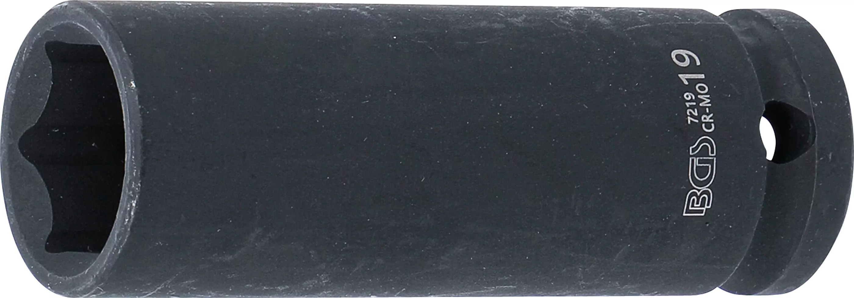 Kraft-Steckschlüssel-Einsatz Sechskant, tief | Antrieb Innenvierkant 12,5 mm (1/2") | SW 19 mm