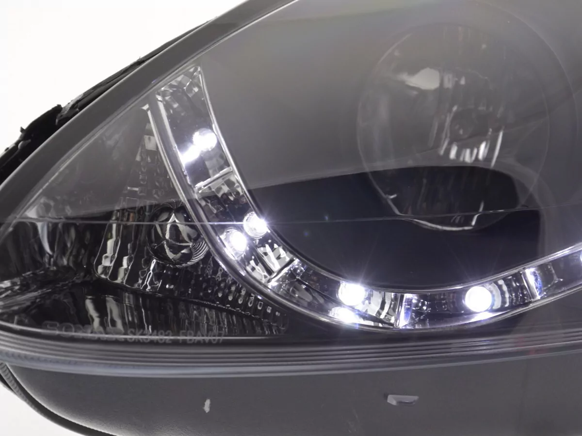 Scheinwerfer Set Daylight LED TFL-Optik Fiat Bravo Typ 198 Bj. 07- schwarz