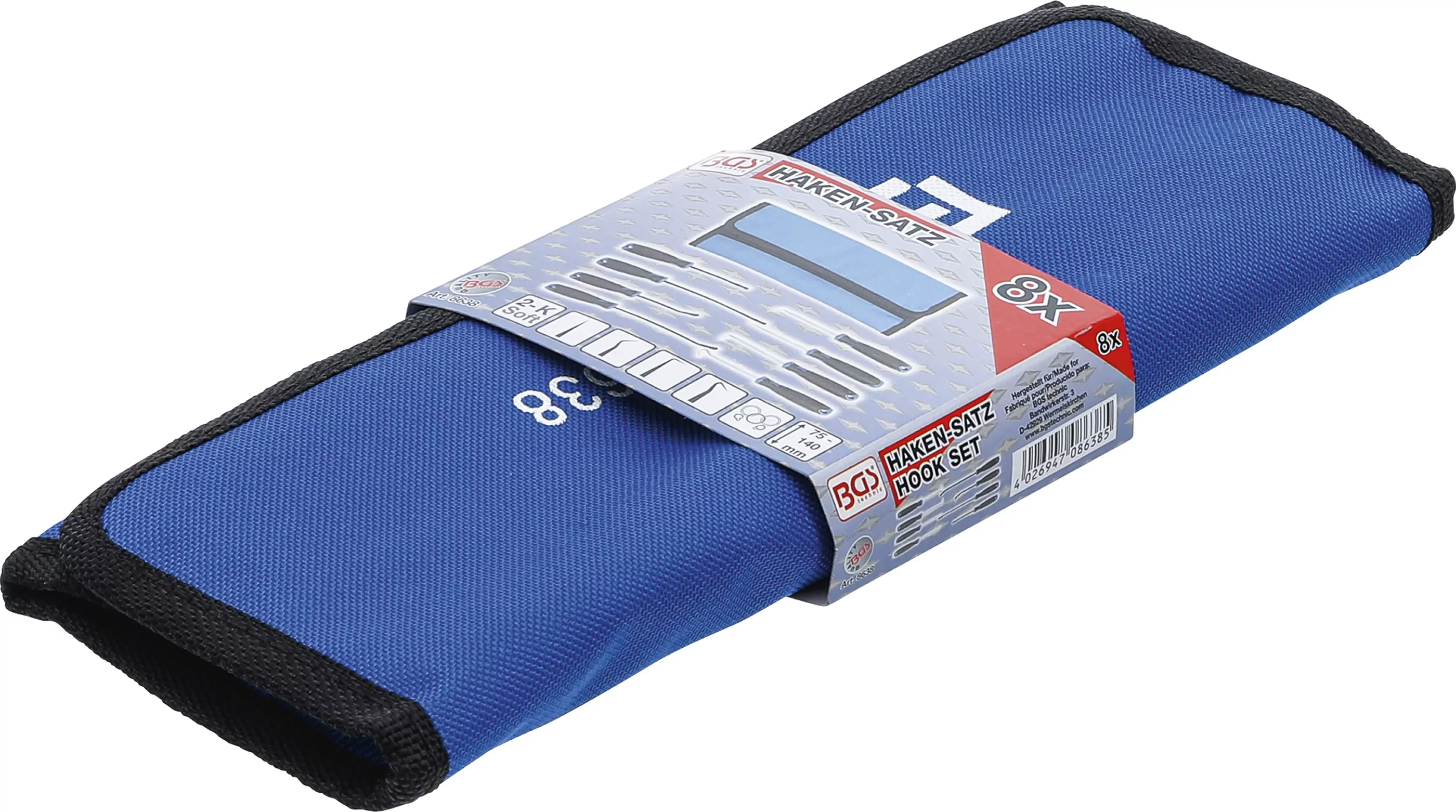 Haken-Satz mit geraden und abgerundeten Spitzen | 8-tlg.