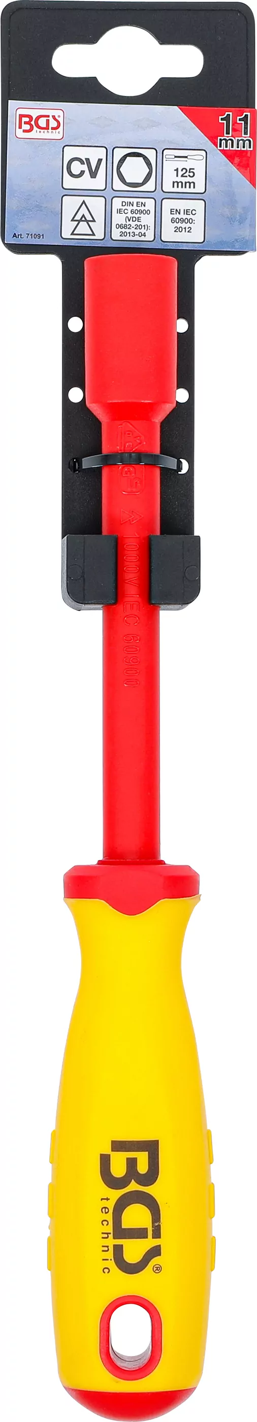 VDE-Steckschlüssel-Schraubendreher | Sechskant | SW 11 mm | Klingenlänge 125 mm
