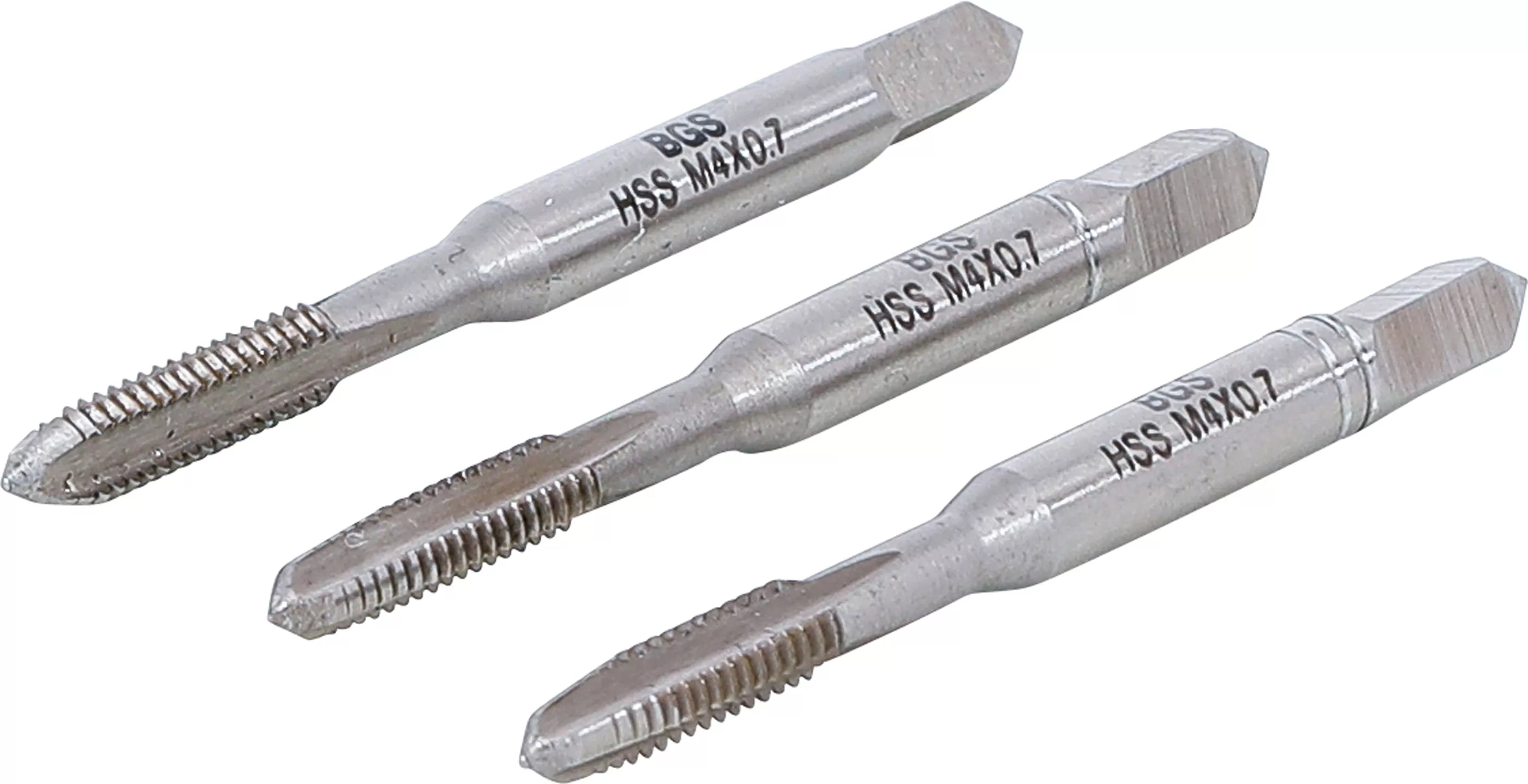 Gewindebohrer-Satz | Vor-, Mittel- und Fertigschneider | HSS-G | M4 x 0,7 mm | 3-tlg.