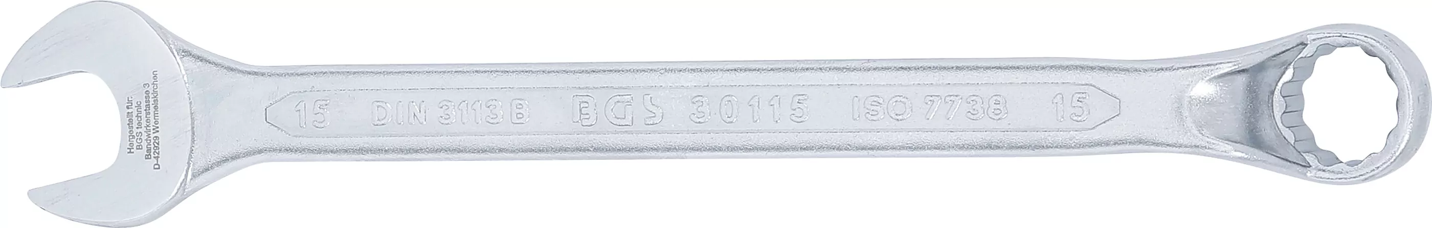 Maul-Ringschlüssel, gekröpft | SW 15 mm