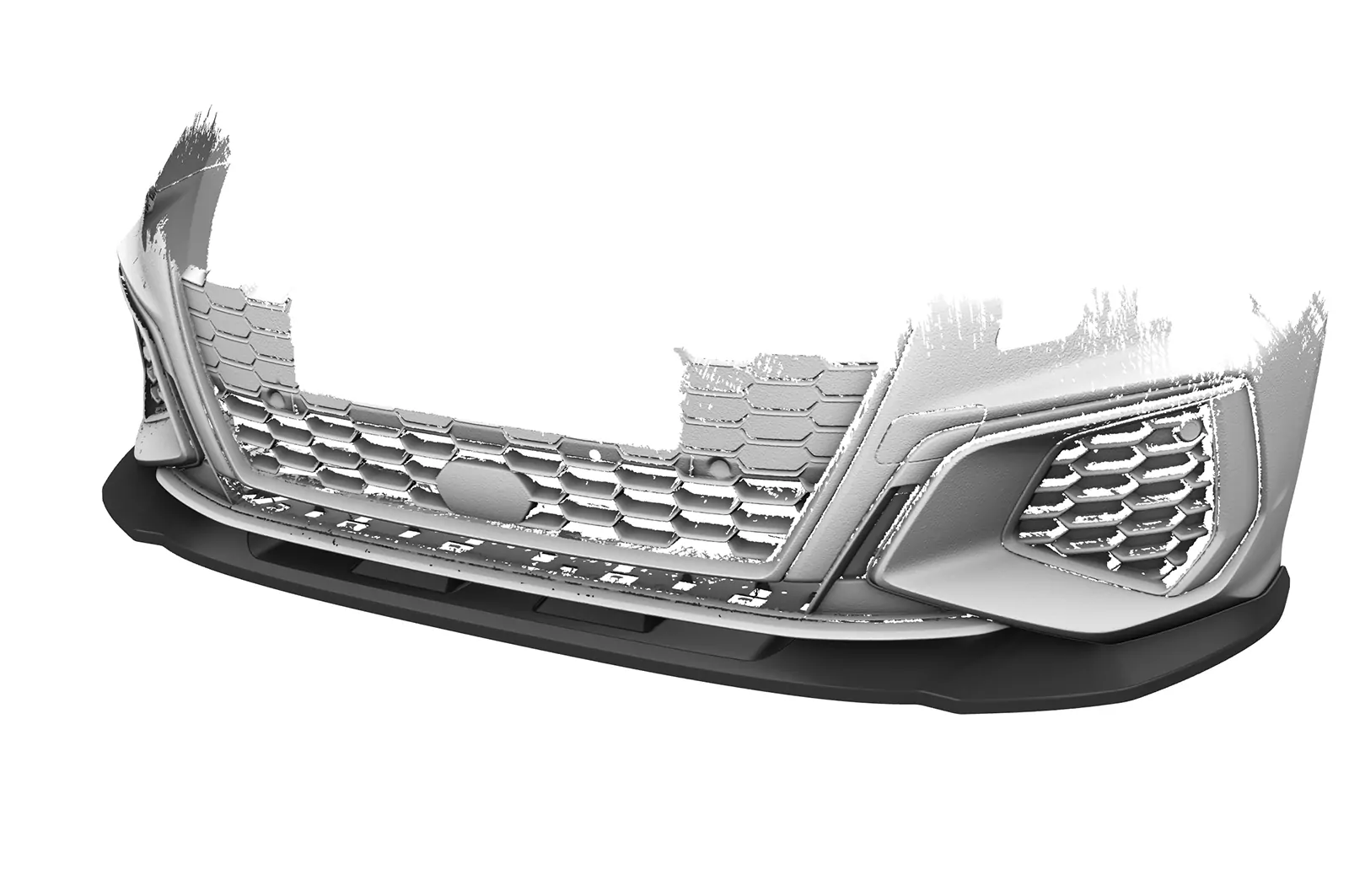 Cup-Spoilerlippe mit ABE für Audi A3 8Y S-Line / S3 8Y CSL483 Strukturiert (schwarz matt)