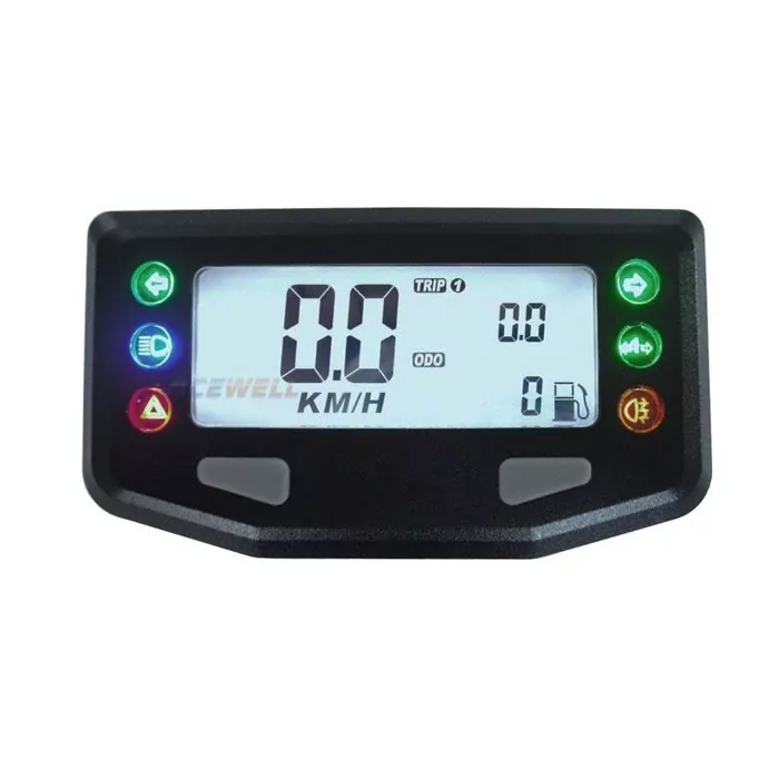 Multifunktionelles Digitalinstrument in schwarz Tacho-Tank-Uhr-Kontrollleuchte | grau-blaue Bele.
