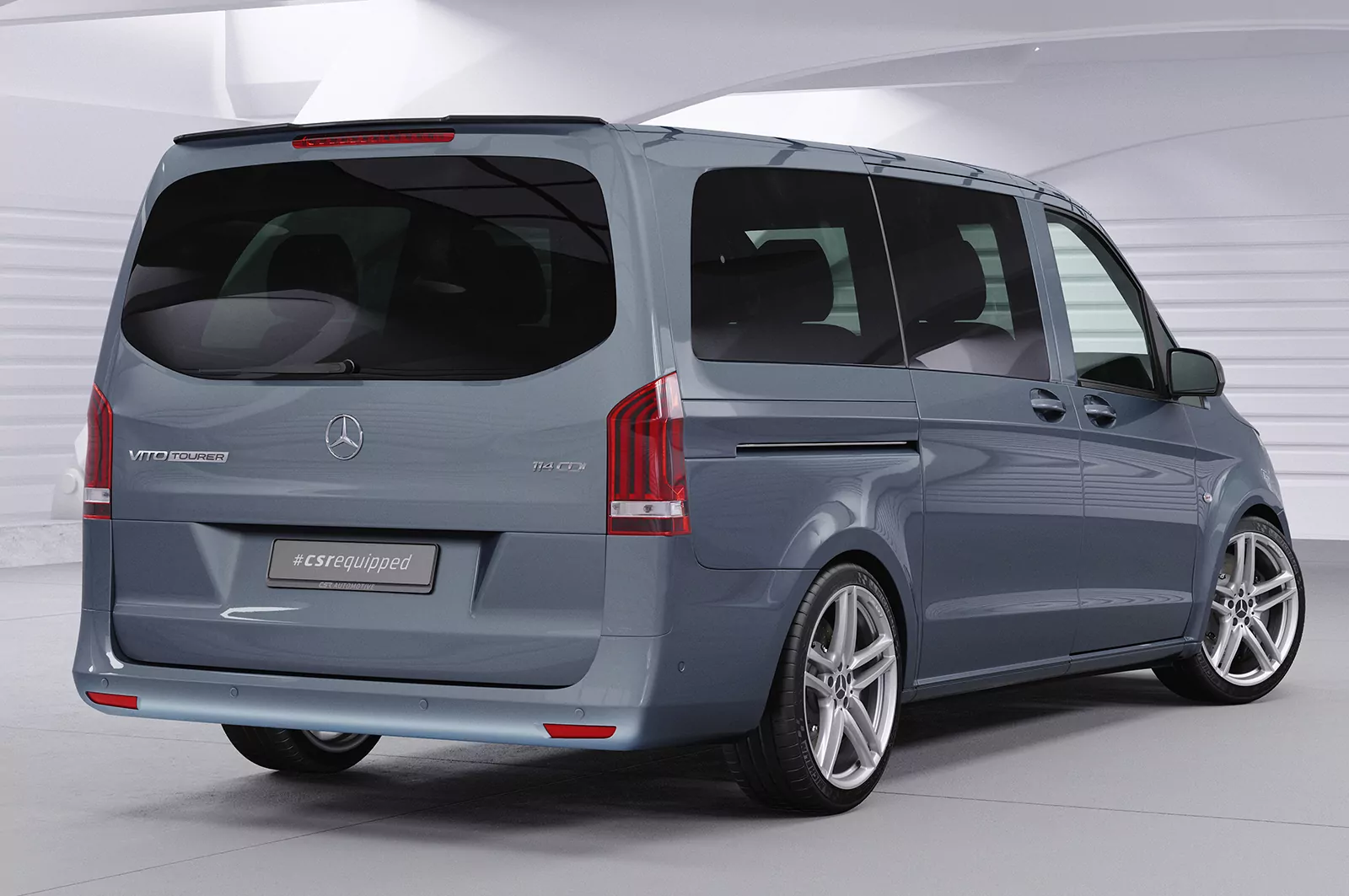 Heckflügel mit ABE für Mercedes Benz Vito 447 Tourer HF774 Strukturiert (schwarz matt)