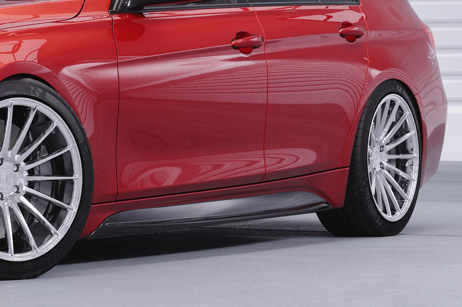 Seitenschweller für BMW 3er F30 / F31 SS595 Schwarz Strukturiert