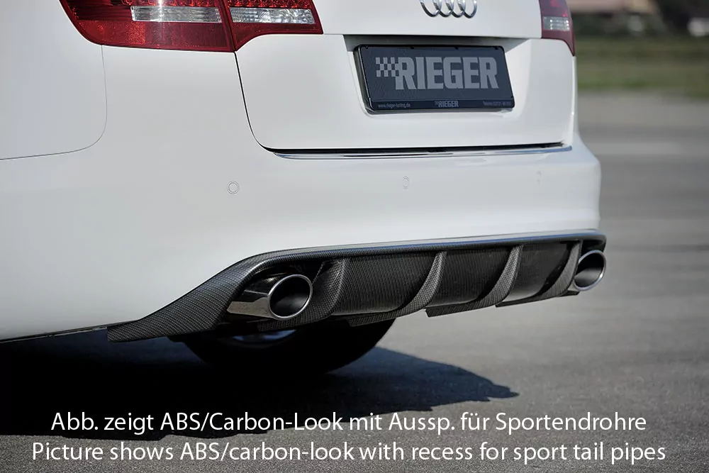 Rieger Heckeinsatz für Audi A6 (4F) - Avant 10.08-08.11 (ab Facelift) carbon optik