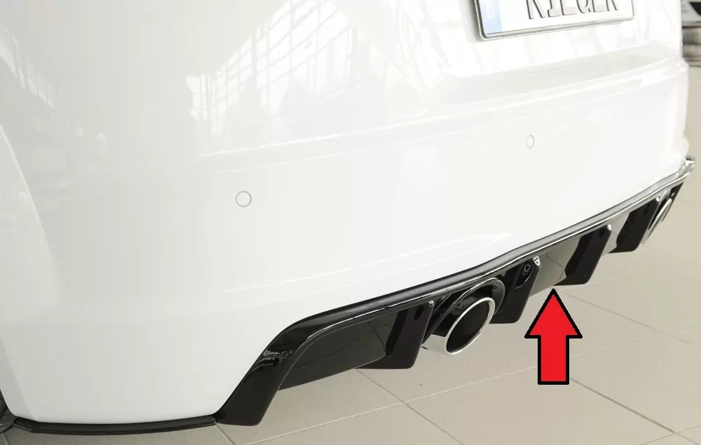 Rieger Heckeinsatz für Audi TT (8J-FV/8S) - Roadster 09.18- (ab Facelift) schwarz glanz
