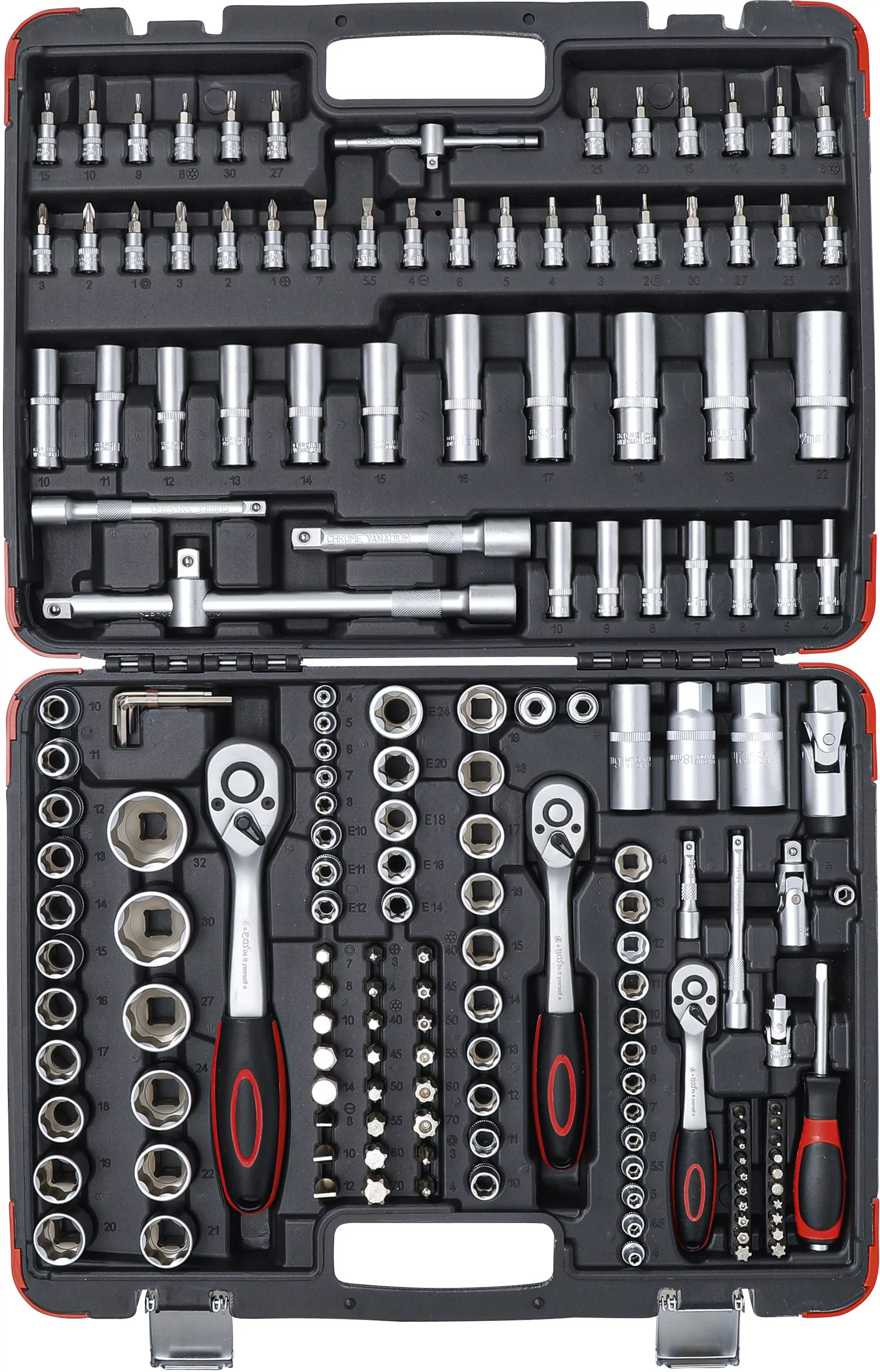 Steckschlüssel-Satz | Antrieb 6,3 mm (1/4") / 10 mm (3/8") / 12,5 mm (1/2") | 172-tlg.