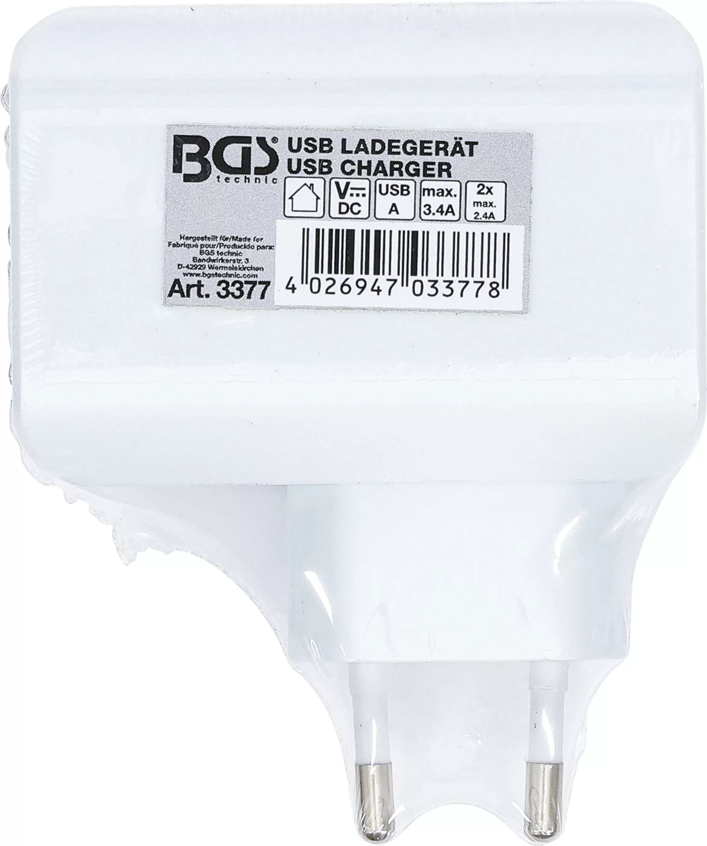 Universal USB-Ladegerät | 3 USB-Ports | max 3,4 A total max. 2,4 A / USB | 110 - 240 V