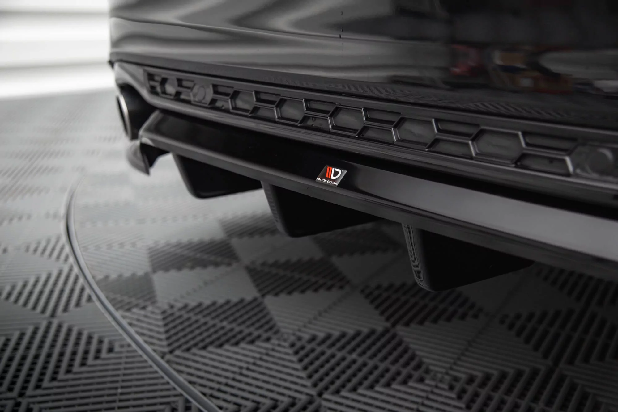 Hinten Splitter (mit Einem Vertikalem Balken) Ford Mondeo Kombi ST-Line Mk4 Facelift Schwarz Hochglanz