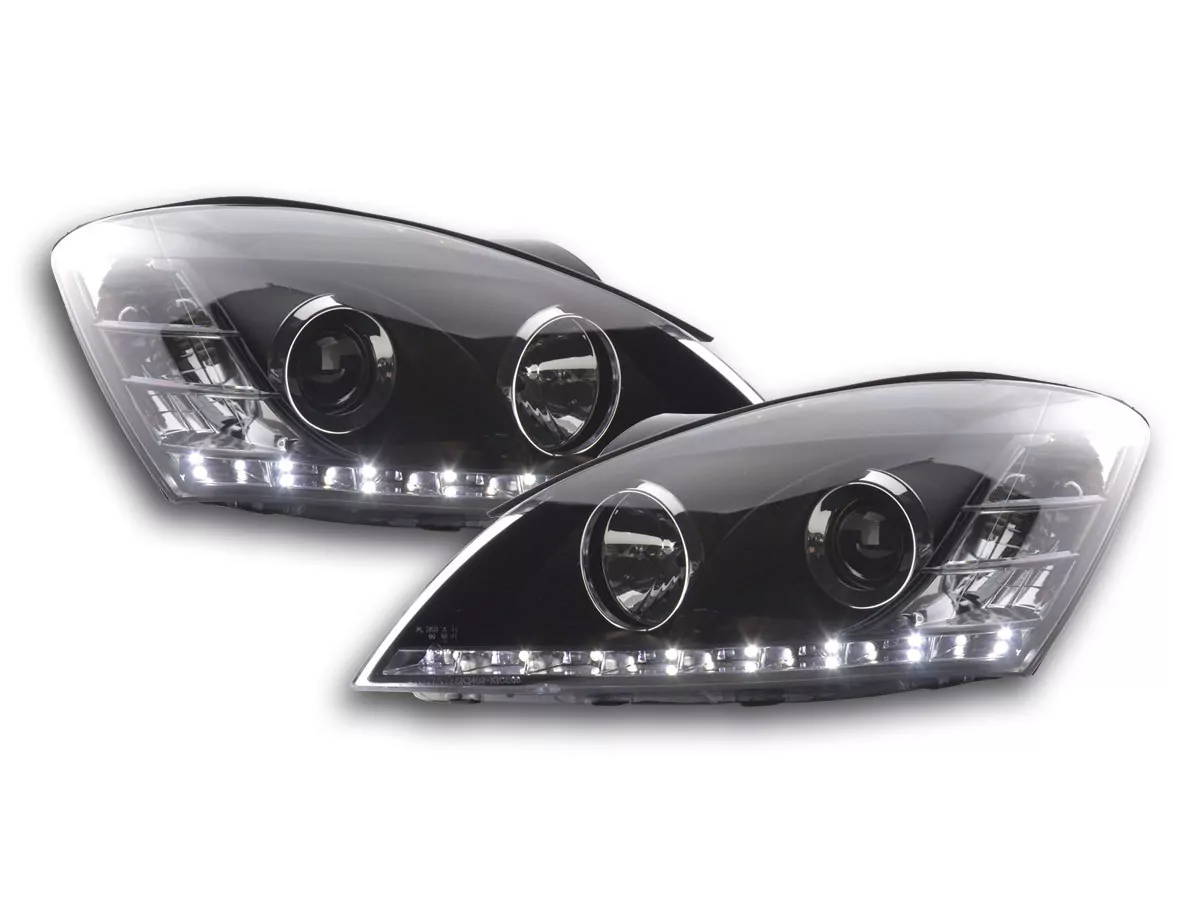 Scheinwerfer Set Daylight LED TFL-Optik Kia cee'd 5-trg. Typ ED Bj. 06-09 schwarz