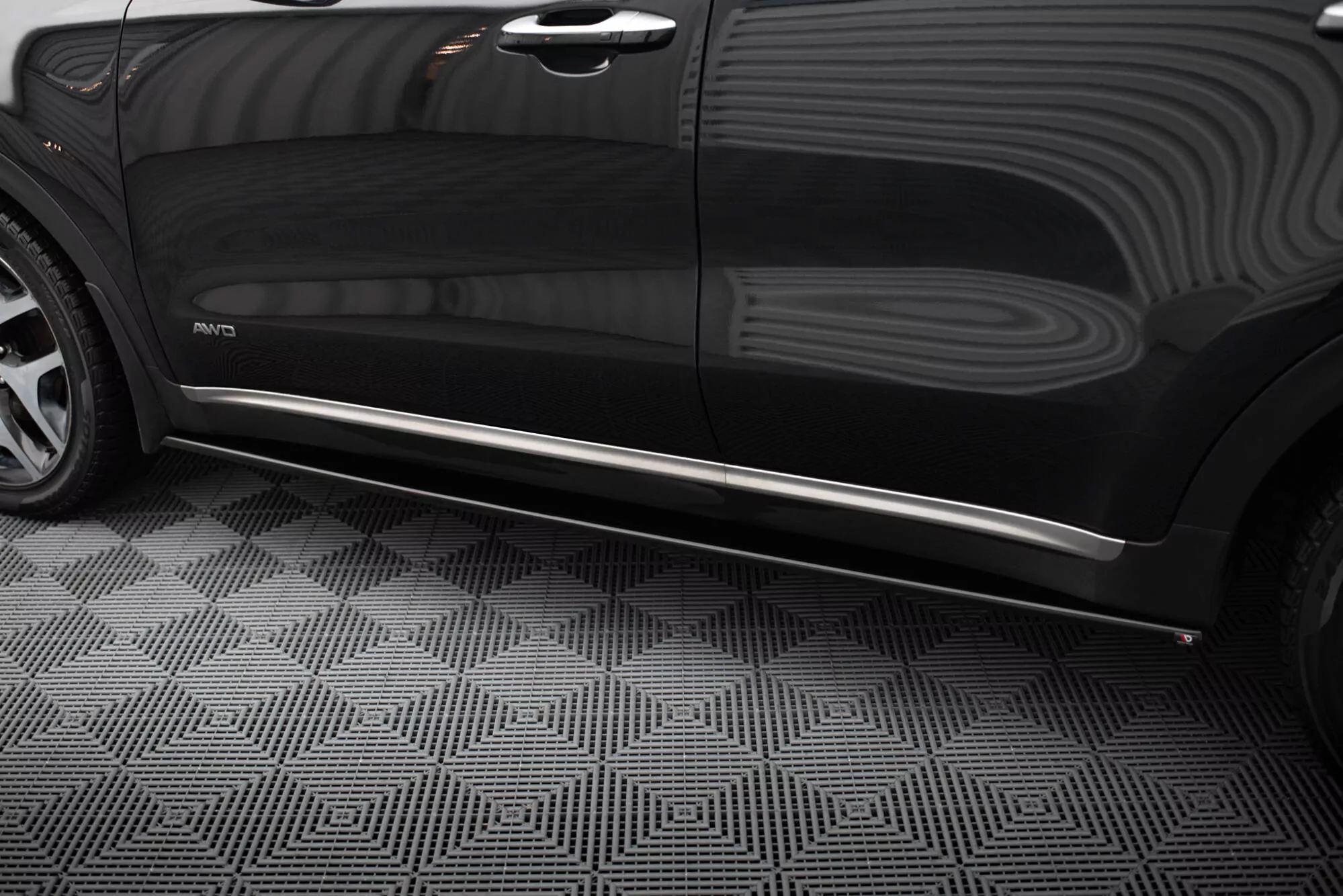 Seitenschweller Ansatz Passend Für Passend Für KIA SPORTAGE Mk4 GT-Line Schwarz Hochglanz Schwarz Hochglanz