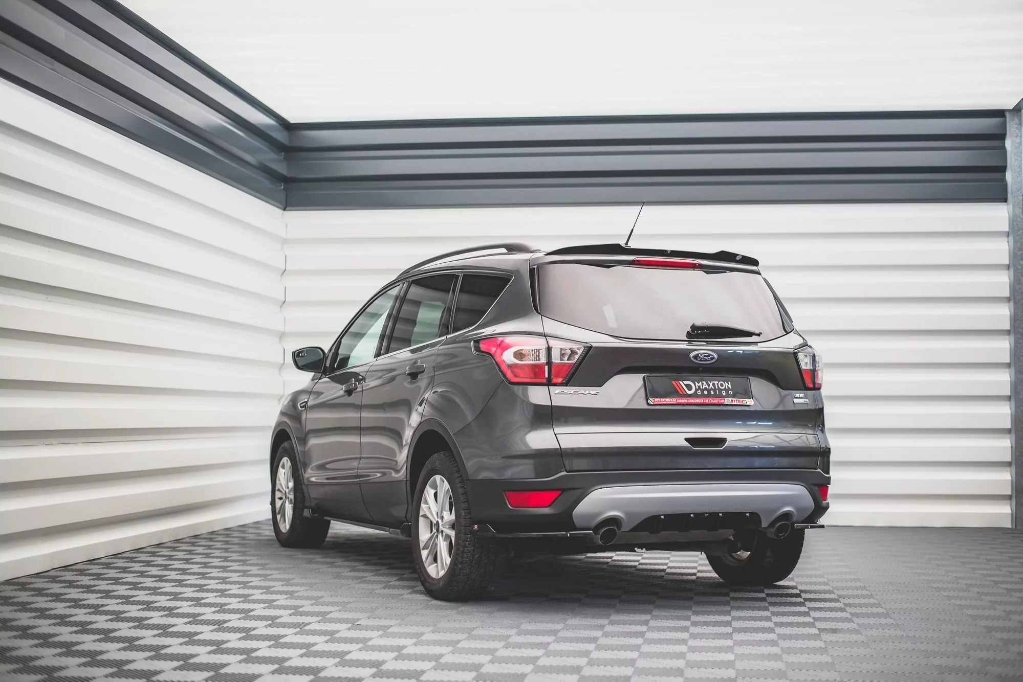 Diffusor Heck Ansatz Für Ford Escape Mk3 Schwarz Hochglanz