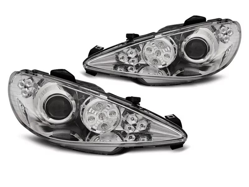 PEUGEOT 206 02-ANGEL EYES CHROME LED
