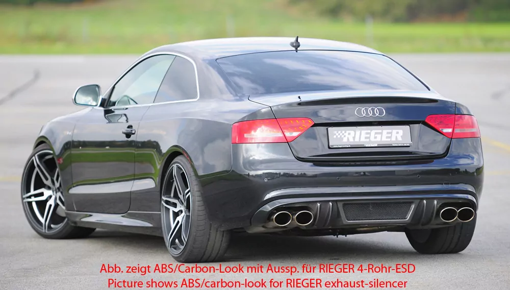 Rieger Heckeinsatz für Audi A5 (B8/B81) - Coupé 06.07-07.11 (bis Facelift) carbon optik