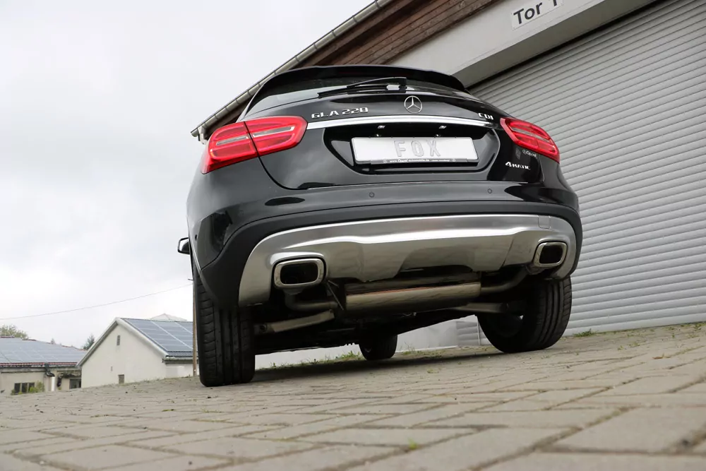 Mercedes GLA - X156 4-matic  Endschalldämpfer quer Ausgang rechts/links - 1x50mm rechts/links Ausgang in den originalen Endrohren