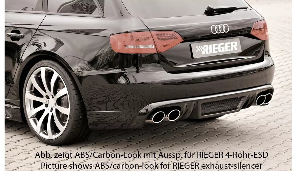 Rieger Heckschürzenansatz für Audi A4 (B8/B81) - Lim. 11.07-12.11 (bis Facelift) carbon optik