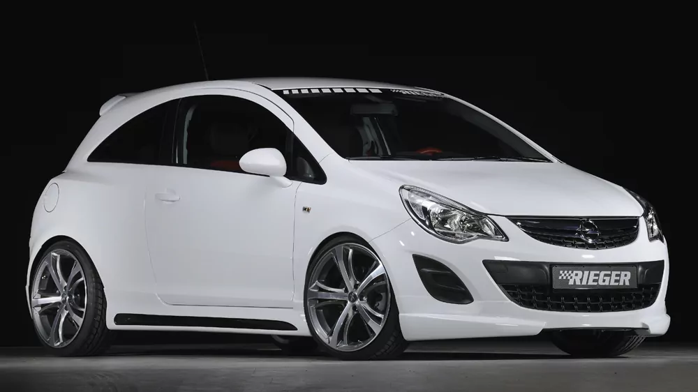 Rieger Spoilerlippe für Opel Corsa D - 5-tür. 01.11- (ab Facelift) carbon optik