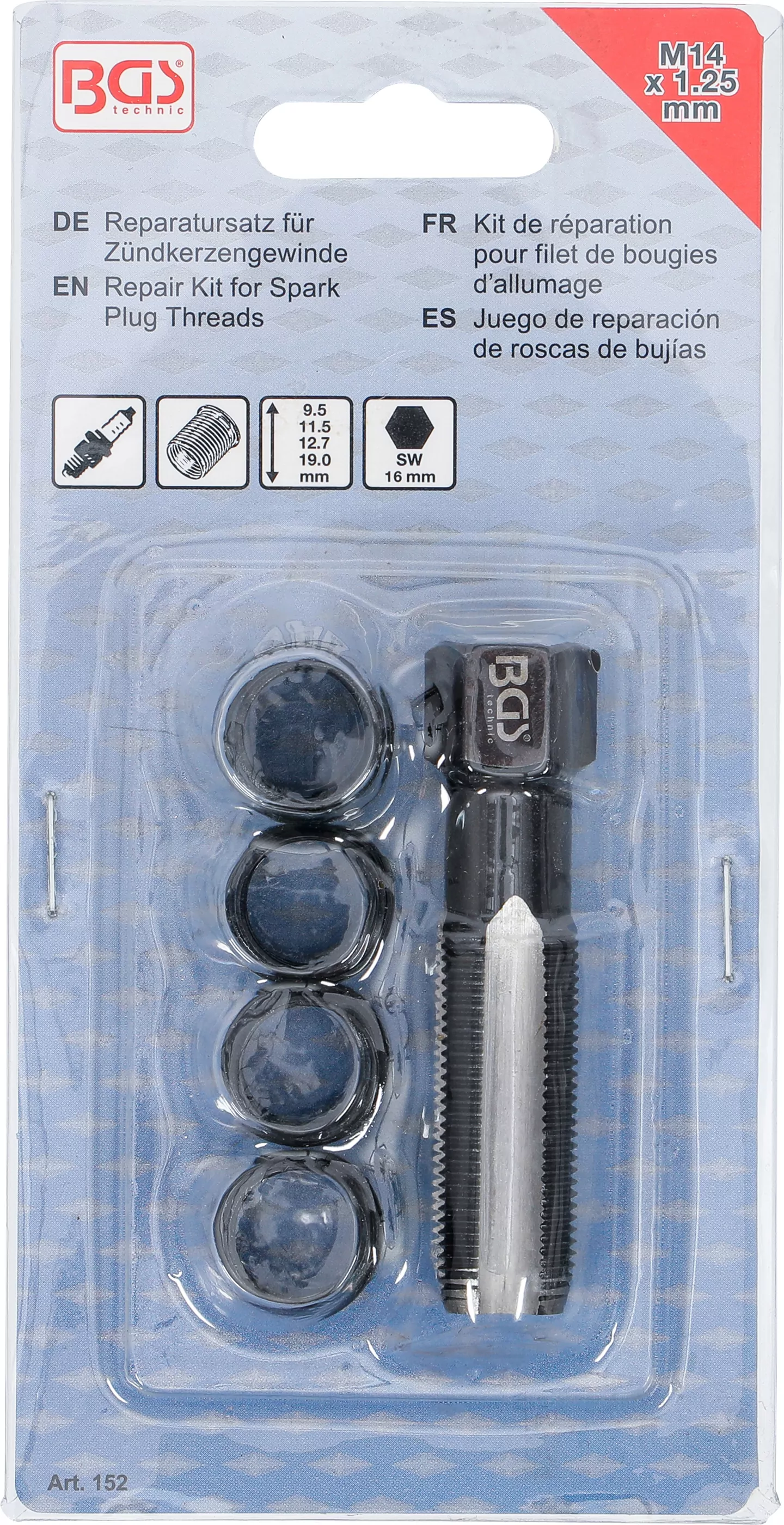 Reparatursatz für Zündkerzengewinde | M14 x 1,25 mm | 5-tlg.