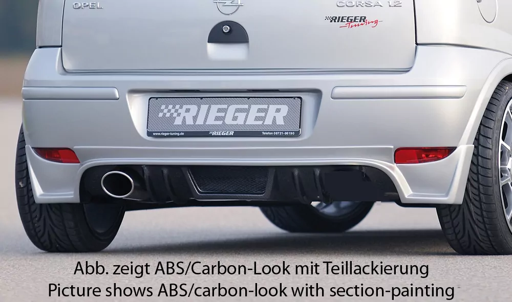Rieger Heckschürzenansatz für Opel Corsa C | 5-tür. 06.03- (ab Facelift) für Faceliftmodelle!