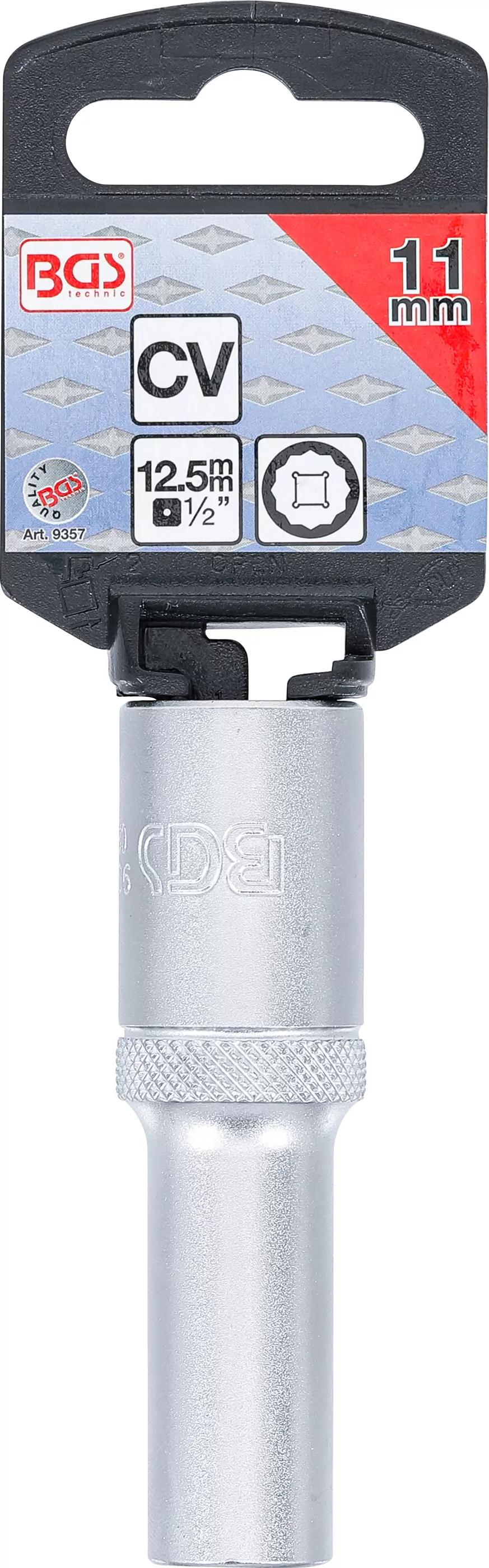 Steckschlüssel-Einsatz Zwölfkant, tief | Antrieb Innenvierkant 12,5 mm (1/2") | SW 11 mm