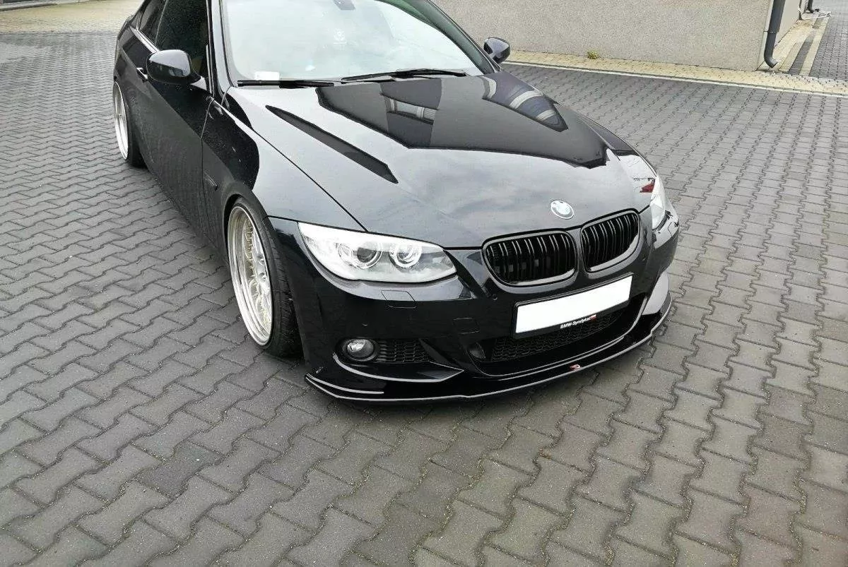 Front Ansatz Passend Für V.1 Passend Für BMW 3er E92 M Paket FL Schwarz Hochglanz Schwarz Hochglanz