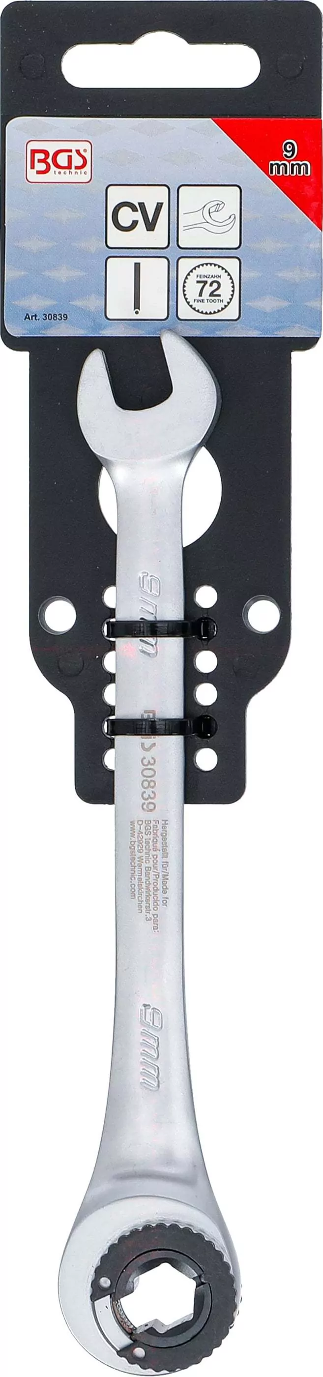 Ratschenring-Maulschlüssel | offen | SW 9 mm