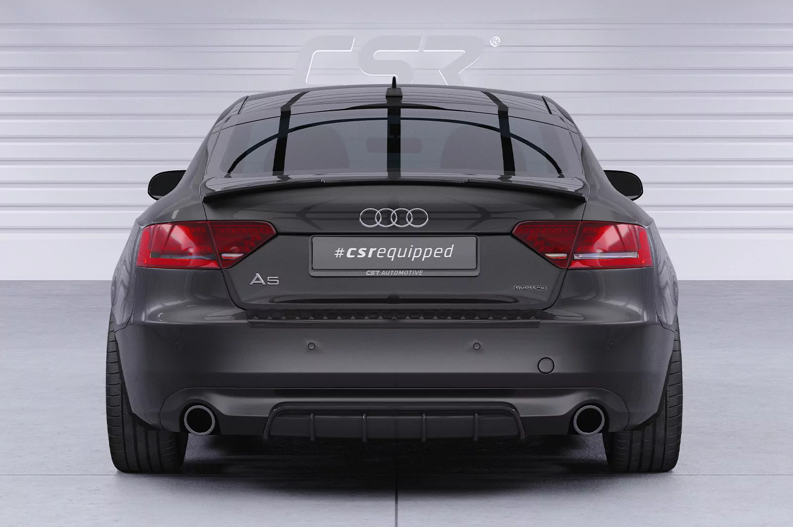 Heckflügel mit ABE für Audi A5 8T Coupé HF592 Strukturiert (schwarz matt)