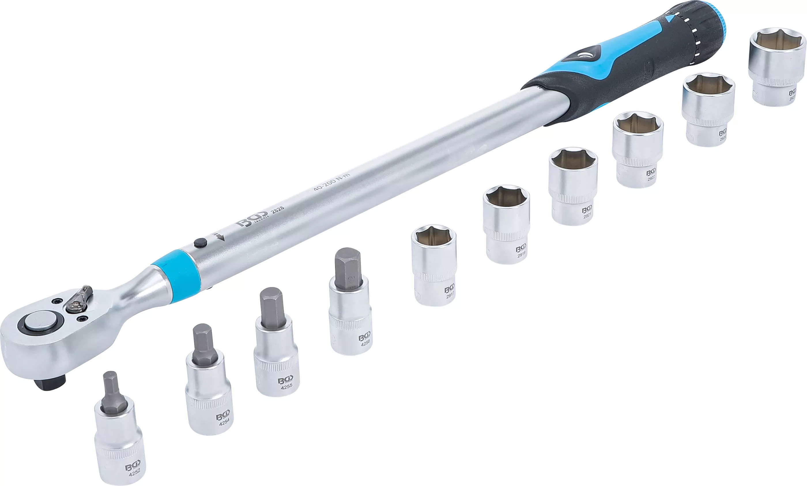 Drehmomentschlüssel-Satz | Abtrieb Innenvierkant 12,5 mm (1/2") | 40 - 200 Nm | 11-tlg.