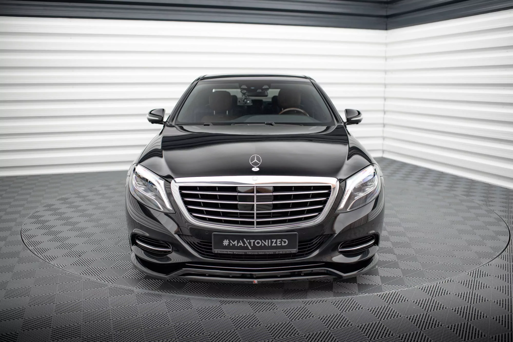 Front Ansatz V.2 Für Mercedes-Benz S W222 Schwarz Hochglanz